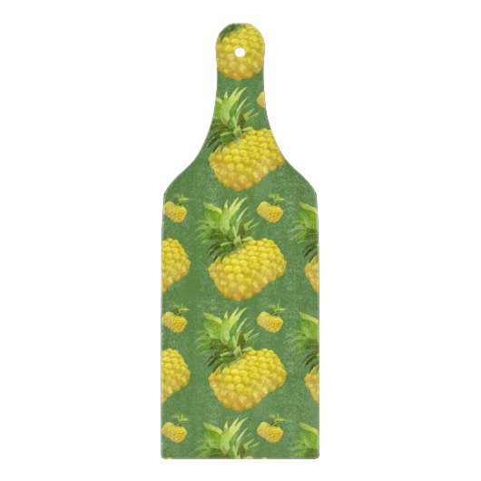 Tropisches Ananas-Muster: Sommer-Frucht-Kunst Schneidebrett (Vorderseite)