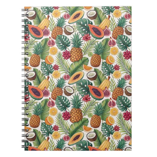 Tropisches Ananas-Muster - Sommerfrüchte-Design Notizblock (Vorderseite)