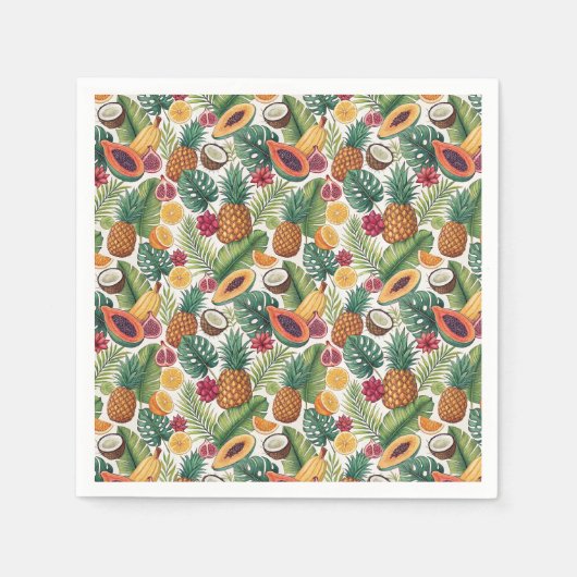 Tropisches Ananas-Muster - Sommerfrüchte-Design Serviette (Vorderseite)