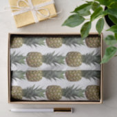 Tropisches Ananas Muster Sommerweiß Seidenpapier (Geschenk)