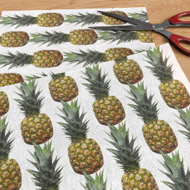 Tropisches Ananas Muster Sommerweiß Seidenpapier