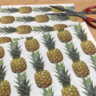 Tropisches Ananas Muster Sommerweiß Seidenpapier