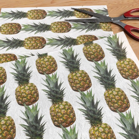 Tropisches Ananas Muster Sommerweiß Seidenpapier