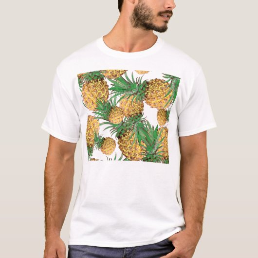 Tropisches Ananas-Muster T-Shirt (Vorderseite)