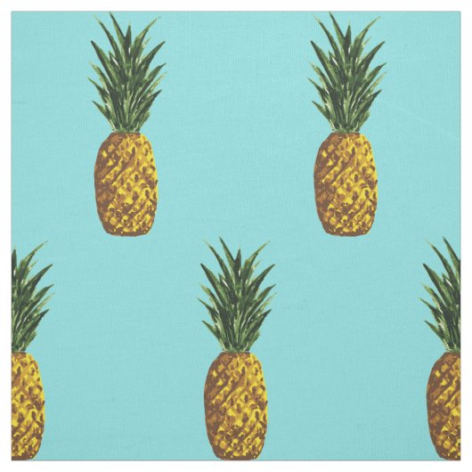 Tropisches Ananas-Muster Türkis Stoff (Muster)