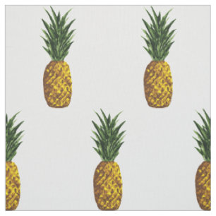 Tropisches Ananas-Muster weiß Stoff