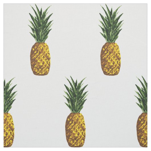 Tropisches Ananas-Muster weiß Stoff (Muster)