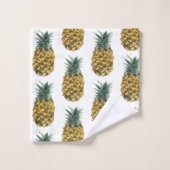 Tropisches Ananas nahtloses Muster Badhandtuch Set (Waschlappen)