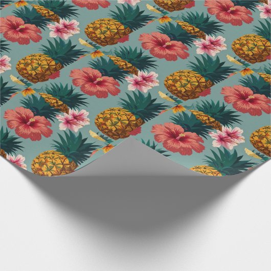 Tropisches Ananas nahtloses Muster Geschenkpapier (Ecke)