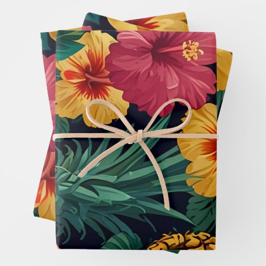 Tropisches Ananas nahtloses Muster Geschenkpapier Set (Beispiel)