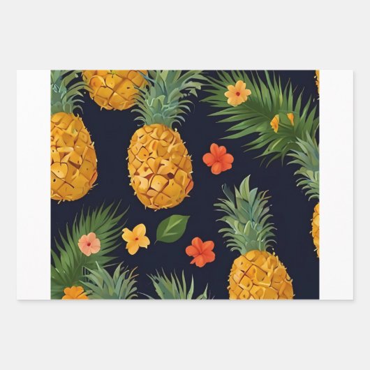 Tropisches Ananas nahtloses Muster Geschenkpapier Set (Vorderseite 3)