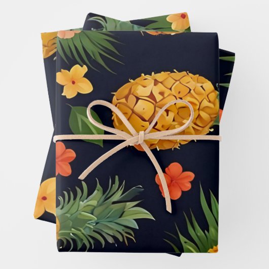 Tropisches Ananas nahtloses Muster Geschenkpapier Set (Beispiel)