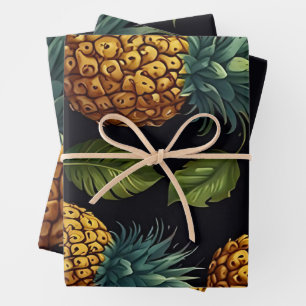 Tropisches Ananas nahtloses Muster Geschenkpapier Set