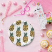 Tropisches Ananas nahtloses Muster Pappteller (Party)