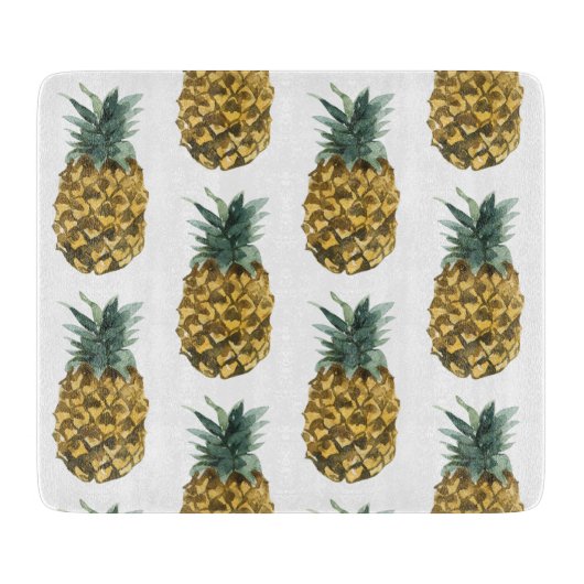 Tropisches Ananas nahtloses Muster Schneidebrett (Vorderseite)