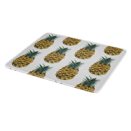 Tropisches Ananas nahtloses Muster Schneidebrett (Ecke)