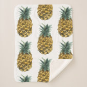 Tropisches Ananas nahtloses Muster Sherpadecke (Vorderseite)