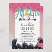 Tropisches Ananas Palm Tree Beach Brautparty Einladung (Vorne/Hinten)