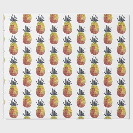 Tropisches Ananas-Party Geschenkpapier (Flach)