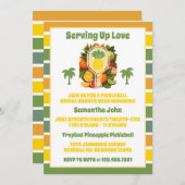 Tropisches Ananas-Pickleball-Brautparty Einladung (Vorne/Hinten)