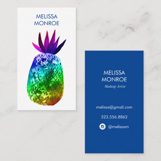 Tropisches Ananas-Rainbow-Geschäft Visitenkarte (Vorne/Hinten)