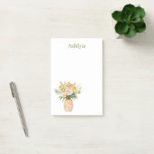 Tropisches Ananas-Rosa Gelb Blumig Post-it Klebezettel (Büro)