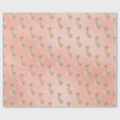 Tropisches Ananas-Rose-Goldglas funkelnd Geschenkpapier (Flach)