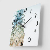 Tropisches Ananas-Sommer-Tropen-Insel-Paradies Quadratische Wanduhr (Winkel)