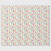 Tropisches Ananas Sommerfruchtmuster Geschenkpapier (Flach)