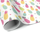 Tropisches Ananas Sommerfruchtmuster Geschenkpapier (Rolleneckpunkt)