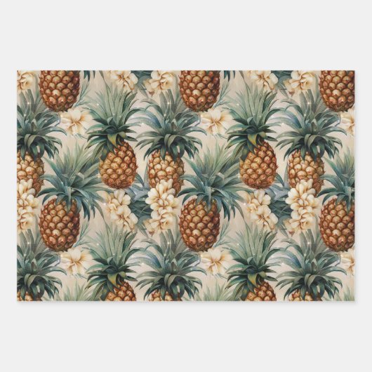 Tropisches Ananas Sparkone Brautparty Geschenkpapier Set (Vorderseite 3)