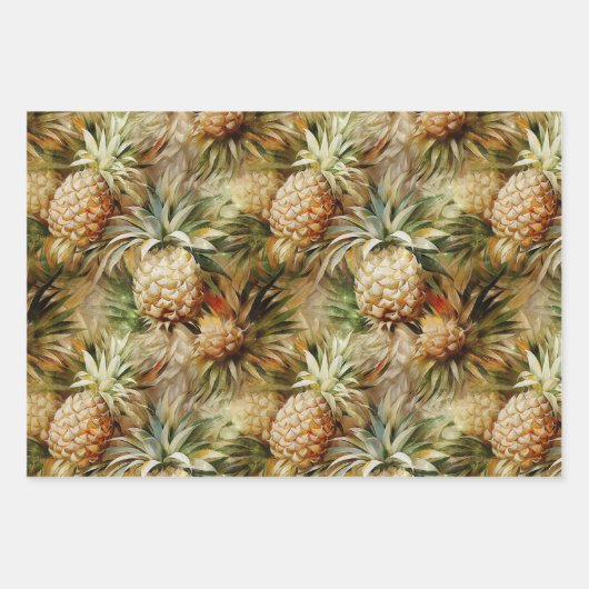 Tropisches Ananas Sparkone Brautparty Geschenkpapier Set (Vorderseite 2)