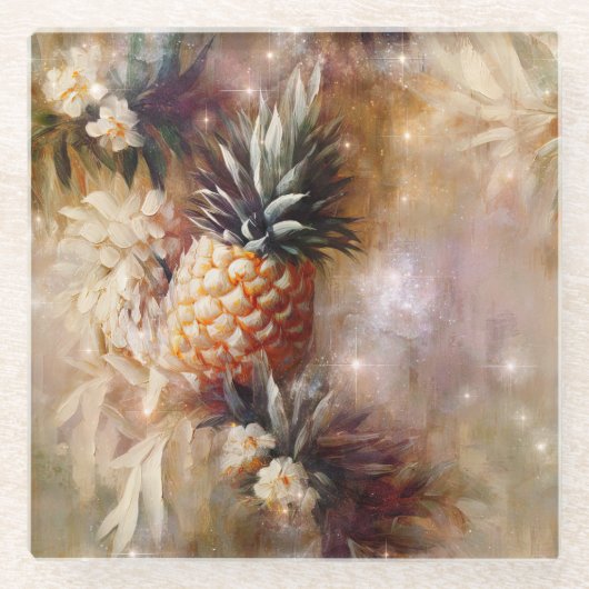 Tropisches Ananas Sparkone Brautparty Glasuntersetzer (Vorderseite)