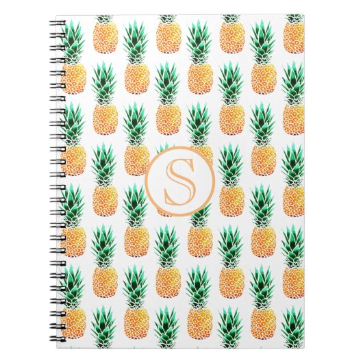 Tropisches Ananas Spiral Foto Notebook Notizblock (Vorderseite)