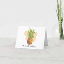 Tropisches Ananas Summer Watercolor Wedding Foto Dankeskarte