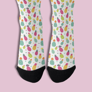 Tropisches Ananas- und Herz-Muster Socken
