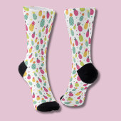 Tropisches Ananas- und Herzmuster Socken
