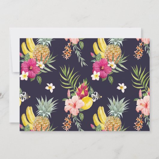 Tropisches Ananas- und Hibiskus-Brautparty Einladung (Rückseite)