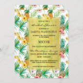 Tropisches Ananas- und Hibiskus-Brautparty Einladung (Vorne/Hinten)