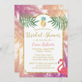 Tropisches Ananas- und PalmenbaumBrautparty Einladung (Vorne/Hinten)