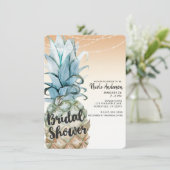 Tropisches Ananas- und String-Lights-Brautparty Einladung (Stehend Vorderseite)