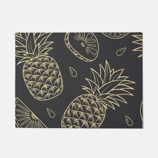 Tropisches Ananas-Zitrus-Muster Fußmatte (Vorderseite)