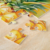 Tropisches Ananasmuster Wasserfarbe Puzzle (Seite)