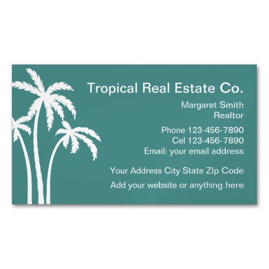 Tropisches Anwesen Magnetische Visitenkarte (Vorderseite)