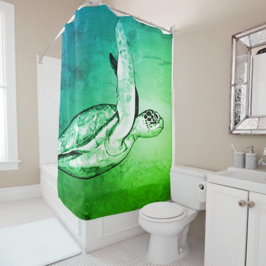 Tropisches Aqua Duschvorhang (Beispiel)