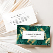 Tropisches Aquamarines Blattmuster Visitenkarte