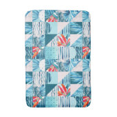 Tropisches aquamarines geometrisches abstraktes badematte (Vorderseite Vertikal)