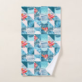 Tropisches aquamarines geometrisches abstraktes badhandtuch set (Handtuch)