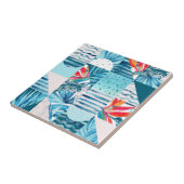 Tropisches aquamarines geometrisches abstraktes fliese (Seite)