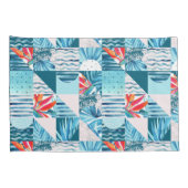 Tropisches aquamarines geometrisches abstraktes kissenbezug (Rückseite-Rechts)